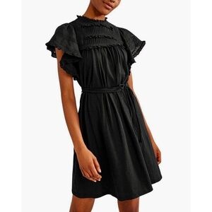 Boden Black Lace Trim Dress